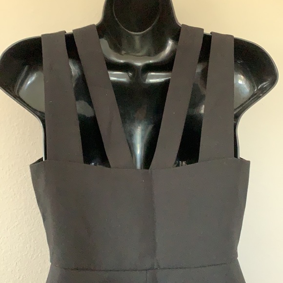 BCBG MaxAzria Raegan Black Peplum Zip Front Double Strap Tank Top - Picture 7 of 11